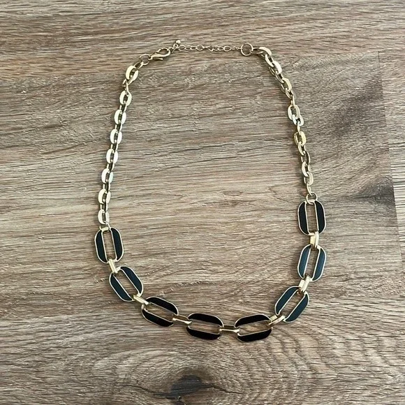 Express Gold Chain Reversible Necklace - Black & Textured - Picture 1 of 8